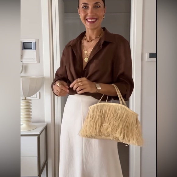 H&M fringe handbag raffia NWT LAST ONE - Picture 7 of 15